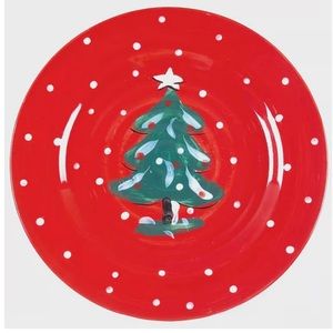 Gibson Christmas Frolic Holiday Collection Christmas Tree Ceramic Dinner Plate